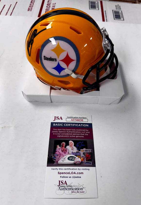 Van Jefferson WR Signed Pittsburgh Steelers Yellow Speed Mini Helmet With JSA COA