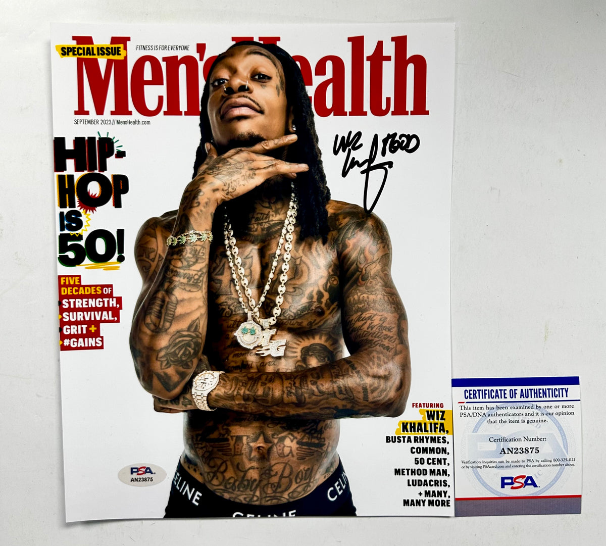 Rapper Wiz Khalifa Signed Mens Health 50 Years of Hip Hop 8x10