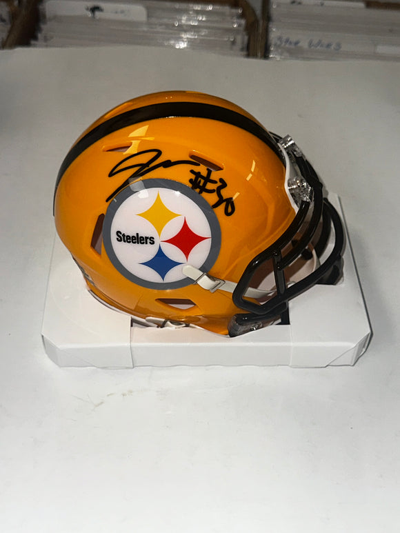 Jaylen Warren RB Signed Pittsburgh Steelers Yellow Mini Helmet With PSA/DNA COA