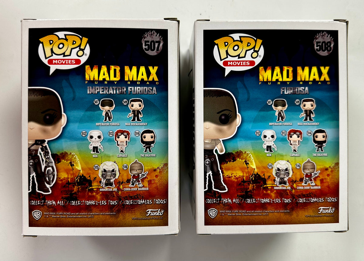 Funko Pop! Movies Imperator Furiosa #507 & 508 Set Of 2 Mad Max 