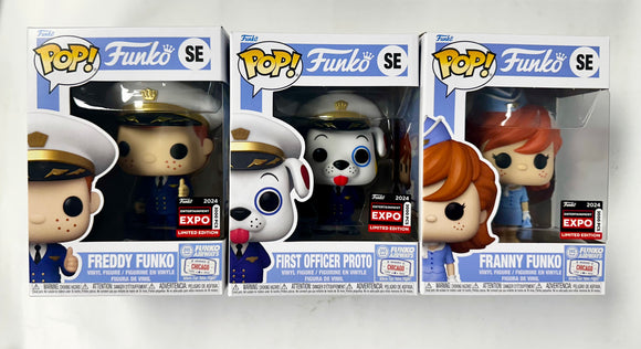 Funko Pop! Freddy, Franny & First Officer Proto #SE C2E2 2024 Airways Exclusive