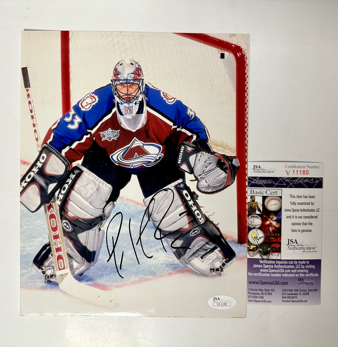 Patrick Roy Colorado Avalanche Autographed White CCM Heroes of