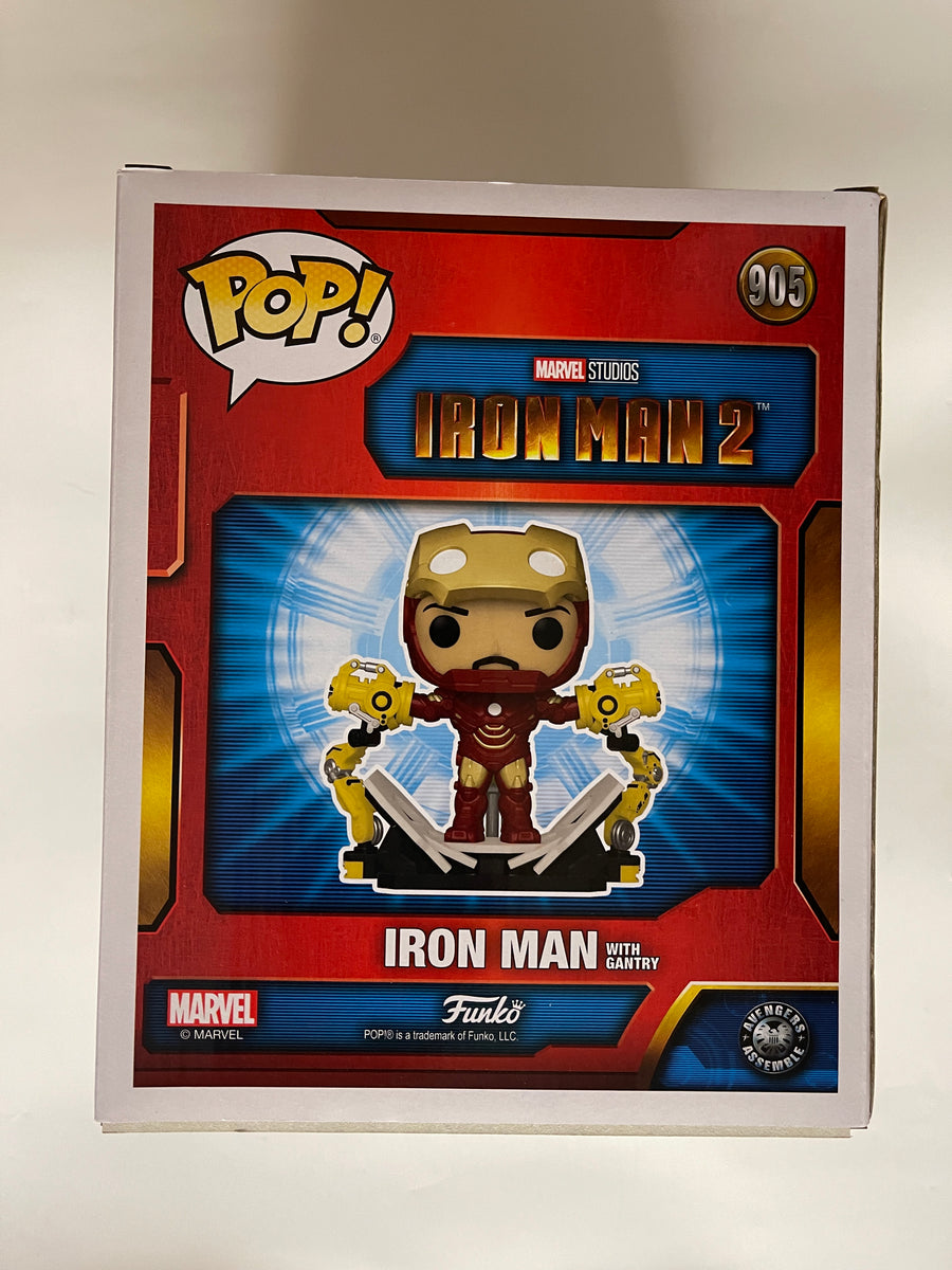 BOITE ABÎMÉE Funko POP Marvel n°905 Iron Man with Gantry (GITD PX