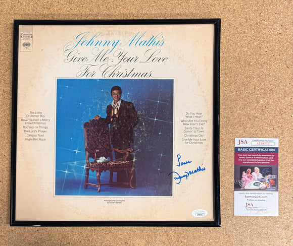 Johnny Mathis Signed & Framed “Give Me Your Love For Christmas” Vinyl With JSA COA