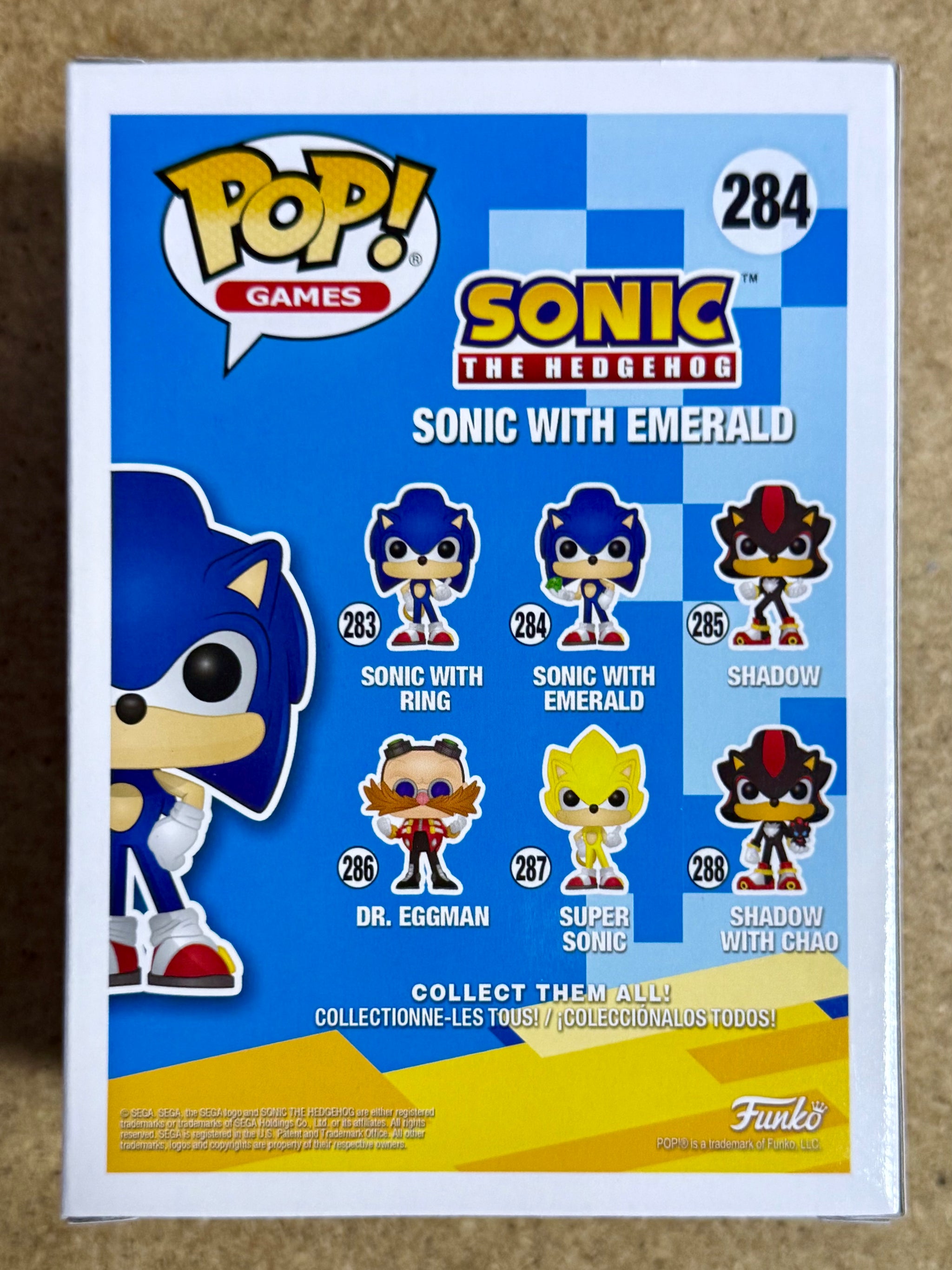 サ*ウ様 ソニック ファンコポップ 3体 まとめ売り Funko Pop! Games Sonic the Hedgehog with Chaos Emerald #284 Sega
