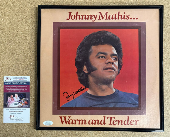 Johnny Mathis Signed & Framed “Warm And Tender” Vinyl With JSA COA