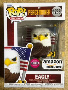 Funko Pop! Television Flocked Eagly W/ USA Flag #1236 Peacemaker 2022 Exclusive