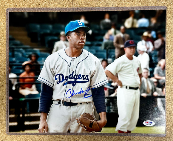 Authentic Chadwick Boseman Signed 42 Jackie Robinson 11x14 Photo With PSA/DNA COA