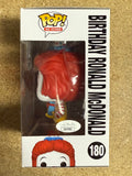 Squire Fridell Signed Birthday Ronald McDonald The Clown Funko Pop! #180 With JSA COA