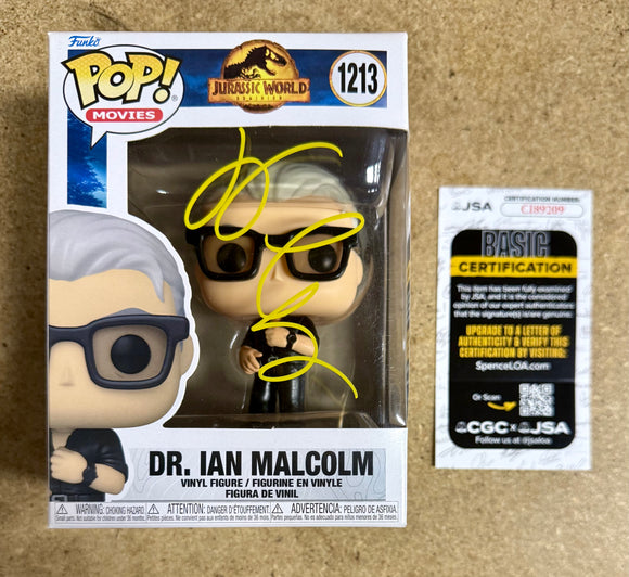 Jeff Goldblum Signed Jurassic World Dr Ian Malcolm Funko Pop! #1213 With JSA COA