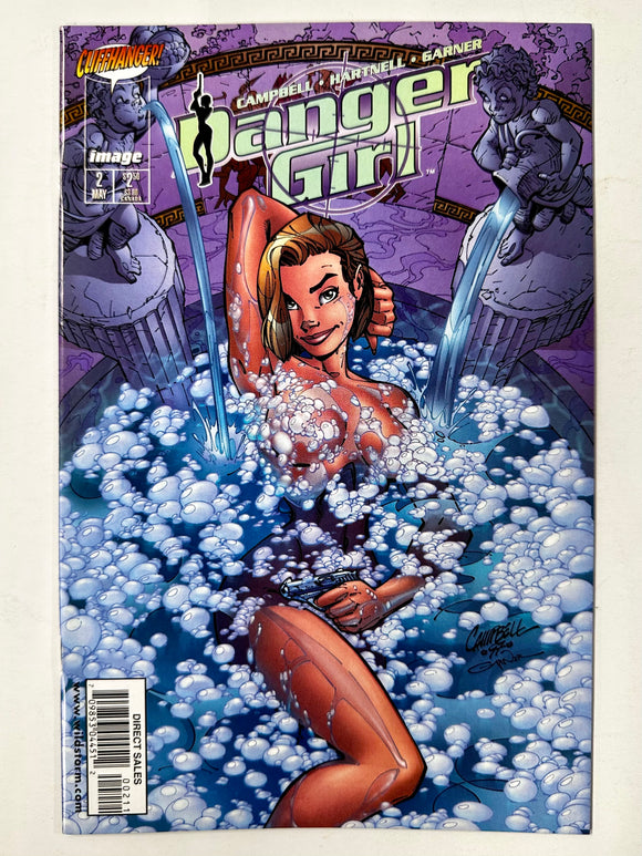 Danger Girl #2 J Scott Campbell Bubble Bath 1998 Image Cliffhanger Comics Cover