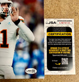 Carson Beck Signed University Of Miami QB 8x10 Photo With JSA COA Cardinals