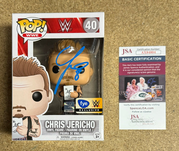 WWE Chris Jericho Signed 2017 Y2J Vaulted Exclusive Funko Pop! #40 With JSA COA