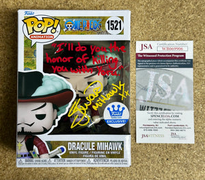 Steven John Ward Signed Dracule Mihawk Funko Pop! #1521 Live Action One Piece With JSA COA