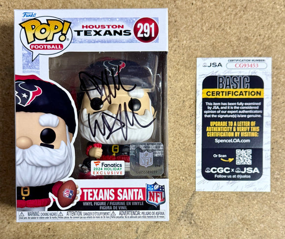 Rapper Paul Wall Signed NFL Houston Texans Santa Funko Pop! #291 With JSA COA