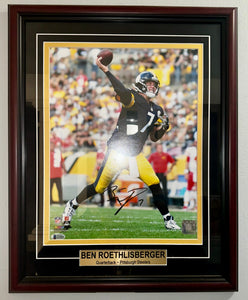Ben Roethlisberger QB Signed & Framed NFL Pittsburgh Steelers 11x14 With BAS COA