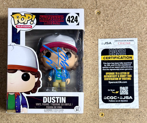 Gaten Matarazzo Signed Dustin Stranger Things 2016 Funko Pop! #424 With JSA COA