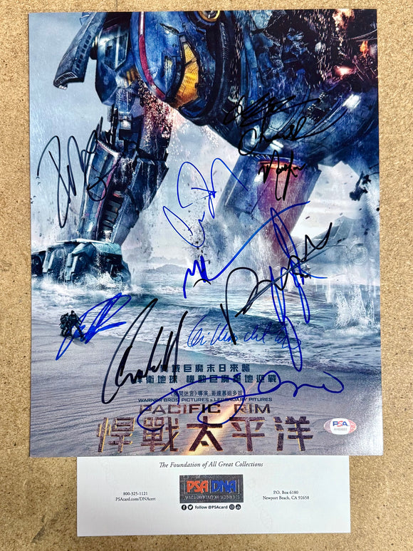 Pacific Rim Cast X12 Signed 11x14 Photo w/ PSA LOA Elba Hunnam Del Toro