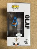 Josh Gad Signed Disney Frozen Flocked Olaf Asia 2014 Exclusive Funko Pop! #79 With JSA COA