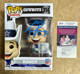 Tony Romo Signed NFL Dallas Cowboys Mascot Rowdy Funko Pop! #314 With JSA COA