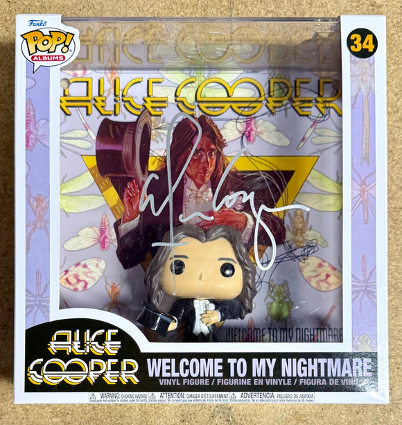 Alice Cooper Signed Welcome To My Nightmare  Funko Pop! Albums #34 With PSA COA