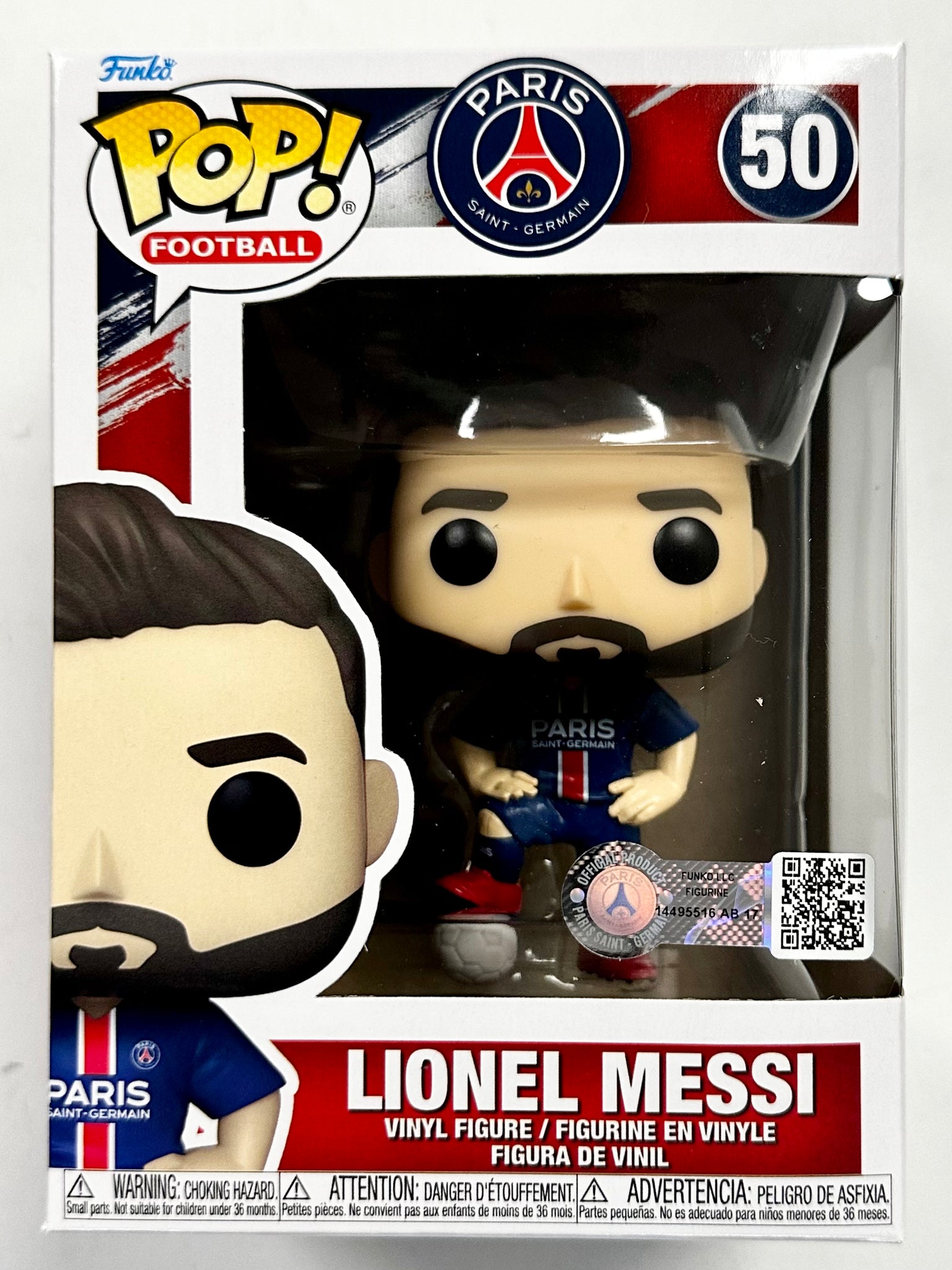 Funko POP Lionel Messi #50 Paris Saint Germain PSG Soccer With Protector