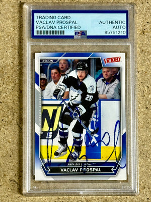 Vaclav Prospal Signed 2007 Victory NHL Tampa Bay Lighting Card PSA/DNA Slab