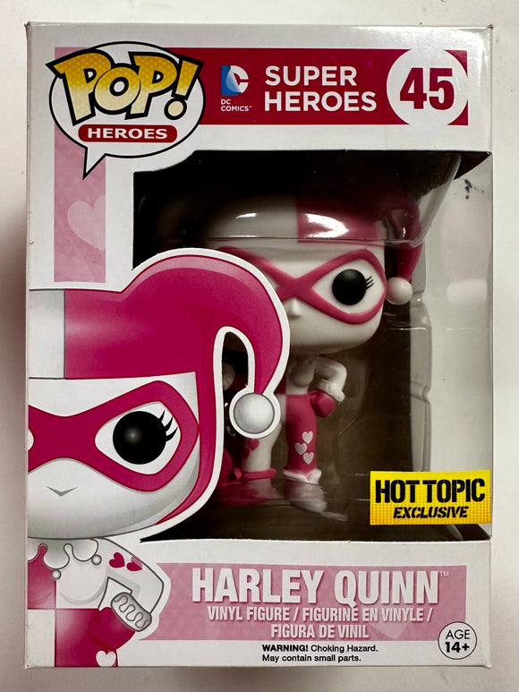 Funko Pop! Heroes Pink & White Harley Quinn #45 DC 2016 Vaulted HT Exclusive