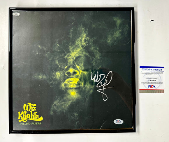 Wiz Khalifa Signed & Framed Rolling Papers Vinyl With PSA/DNA COA Black & Yellow