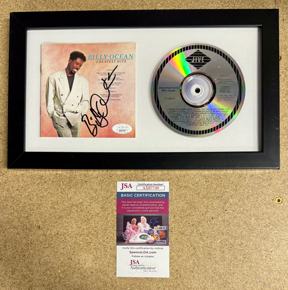 Billy Ocean Framed & Signed AUTOGRAPHED Greatest Hits 1989 CD Booklet With JSA COA