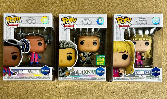 Funko Pop! Disney Zenon Kar / Nebula / Proto Zoa Girl Complete Set Of 3 Zenon; Girl Of The 21st Century