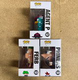 Funko Pop! Disney Phineas & Ferb #1628 #1629 & Agent P #1627 Set of 3