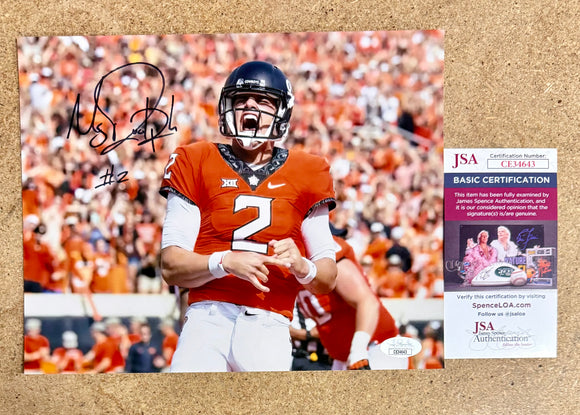 Mason Rudolph Signed Autographed Oklahoma State Cowboys QB 8x10 Photo JSA COA