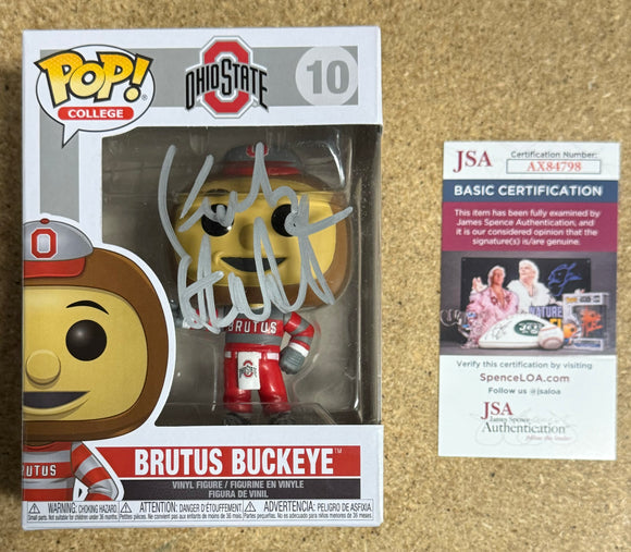 Kirk Herbstreit Signed NCAA Brutus Buckeye #10 Ohio State Funko Pop JSA COA