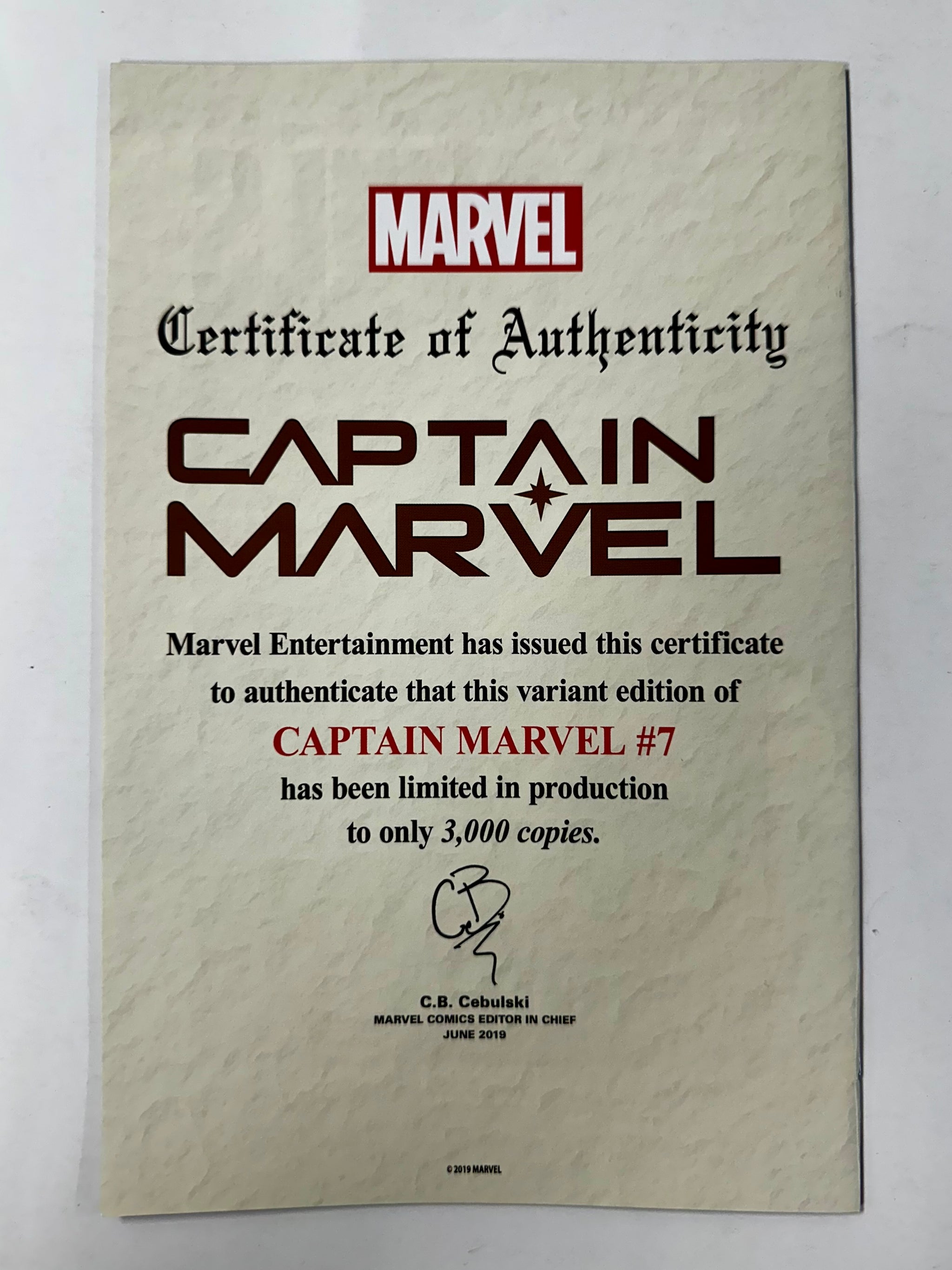 Captain Marvel #7 J Scott Campbell Glow In The Dark SDCC 2019
