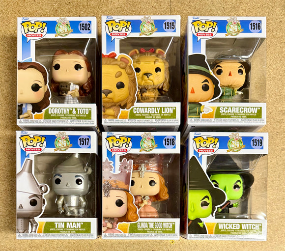 Funko Pop! Movies Dorothy & Toto , Cowardly Lion, Scarecrow, Tin Man, Wicked Witch, Glinda The Wizard Of Oz Set Of 6