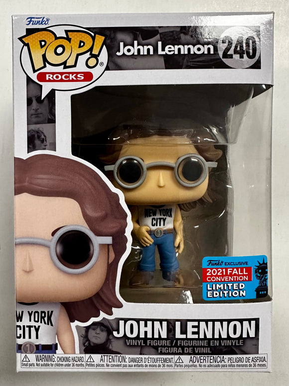 Funko Pop! Rocks John Lennon Wearing NYC Shirt #240 NYCC 2021 Fall Con Exclusive