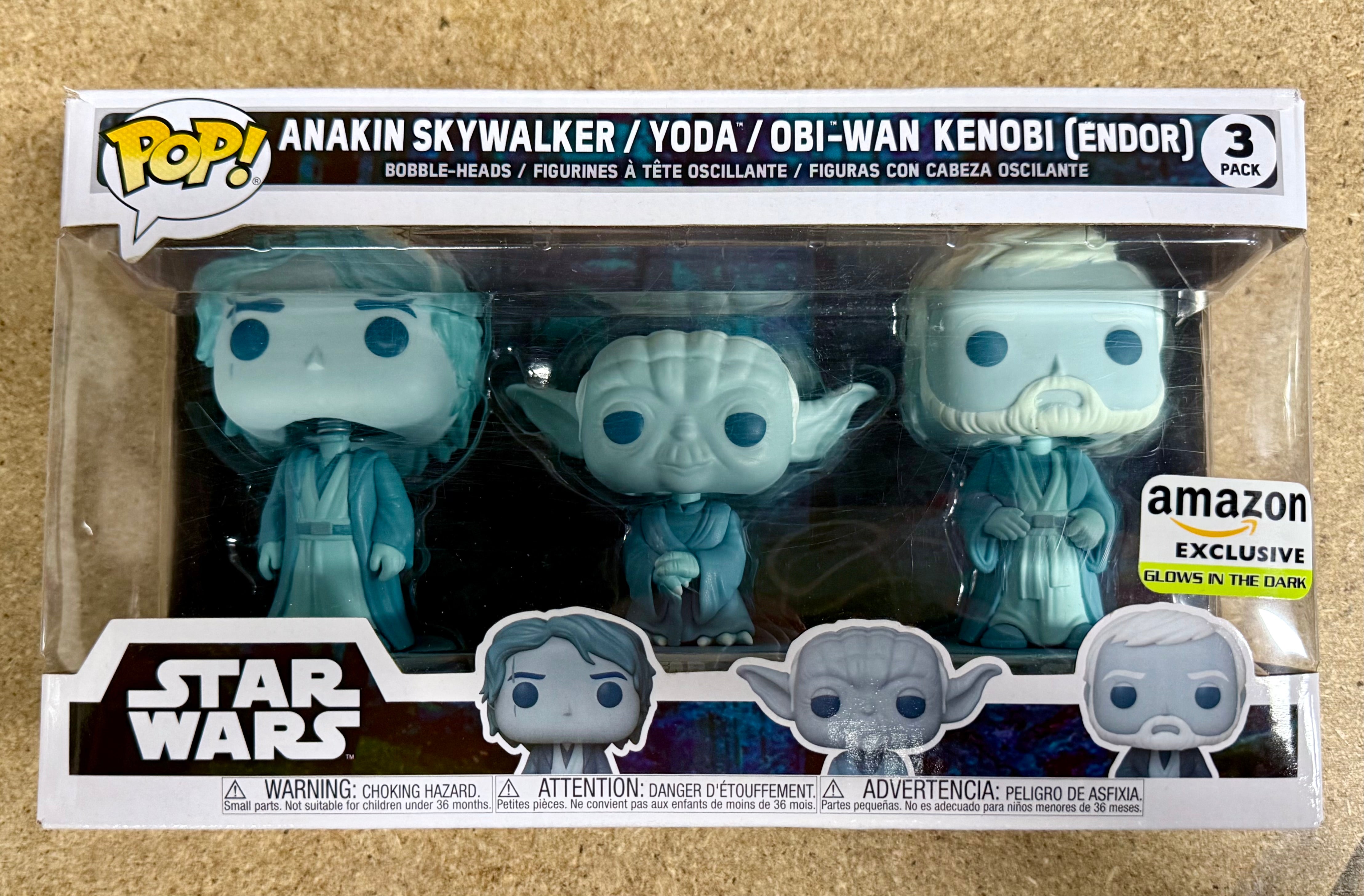 Funko Pop! Star Wars Anakin Skywalker, Obi-Wan Kenobi & Yoda Glow