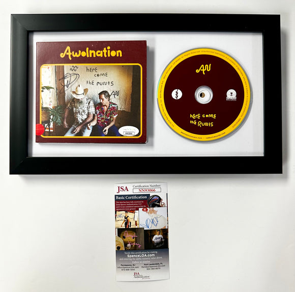 Awolnation (Aaron Bruno) Signed Here Come The Runts Framed CD Booklet With JSA COA