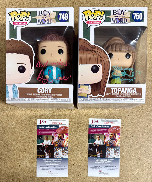 Ben Savage & Danielle Fishel Cory & Topanga Boy Meets World Funko Pop! 749 & 750 With JSA COA