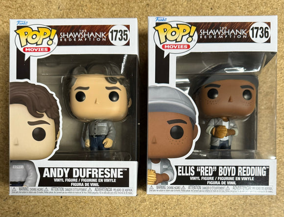 Funko Pop! Movies Andy Dufresne & Ellis “Red” Boyd Redding #1735 #1736 Set Of 2