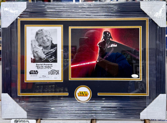 David Prowse & James Earl Jones Signed & Framed Star Wars Darth Vader With JSA COA
