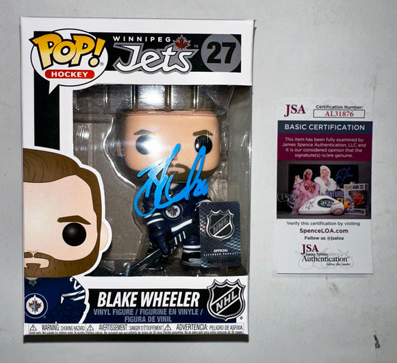 Blake Wheeler Signed NHL Winnipeg Jets Funko Pop! #27 With Exclusive JSA COA