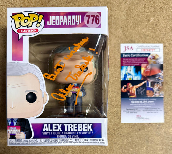 Alex Trebek Signed Jeopardy Host Vaulted Funko Pop! #776 With JSA COA