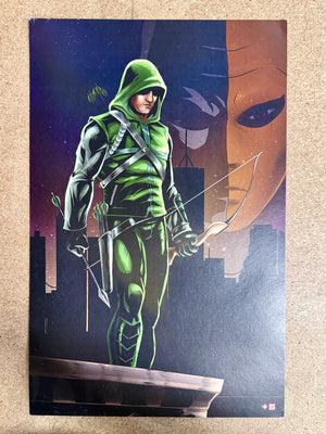 2013 Tyrine Carver Green Arrow 11x 17 Poster Print DC Comics Oliver Queen