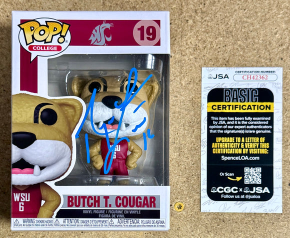 Ryan Leaf Signed NCAA Butch Cougar #19 WSU Washington State Funko Pop W/ JSA COA