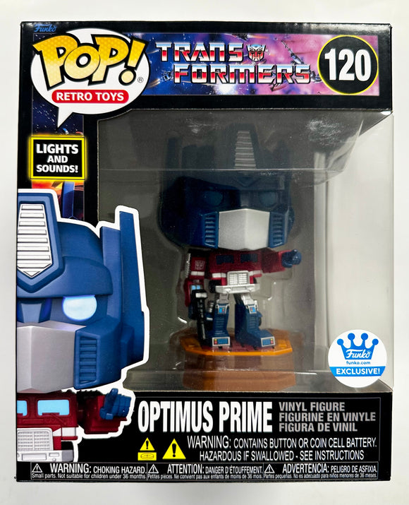 Funko Pop! Retro Toys Light & Sounds Optimus Prime #120 Transformers 2023 FS Exclusive