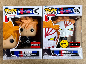 Funko Pop! Animation Ichigo Kurosaki With Chase #1087 Bleach Exclusive Set Of 2