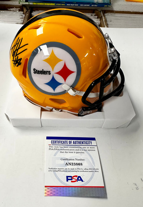 Alex Highsmith LB Signed Pittsburgh Steelers Yellow Mini Helmet With PSA COA