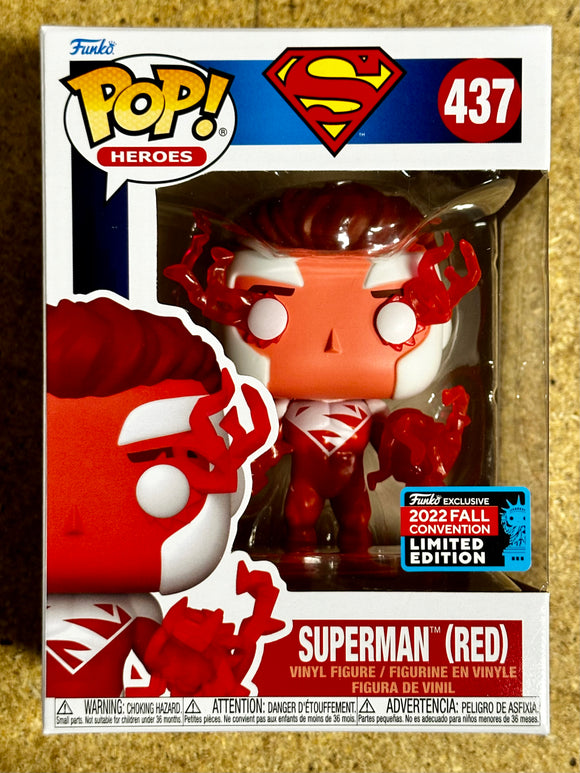 Funko Pop! DC Heroes Superman (Red) #437 NYCC 2022 Fall Con Exclusive